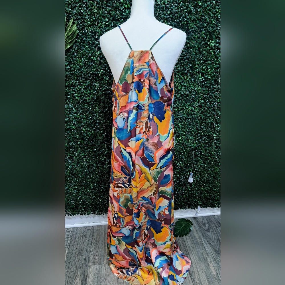 Nicole Miller Blue and Orange Halter Sundress